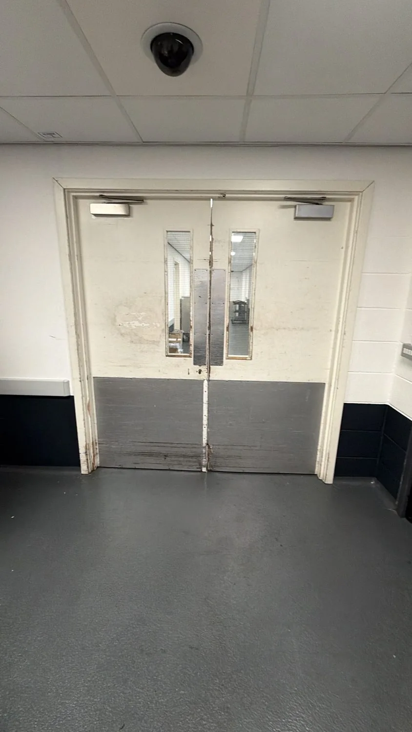 Existing double door set — wider view