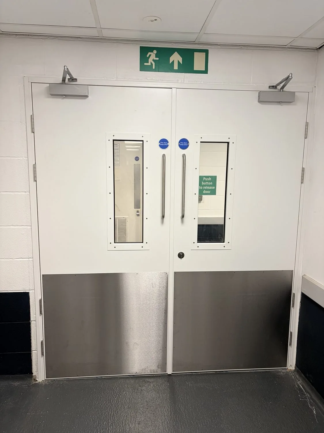 New double fire door set — opposite side